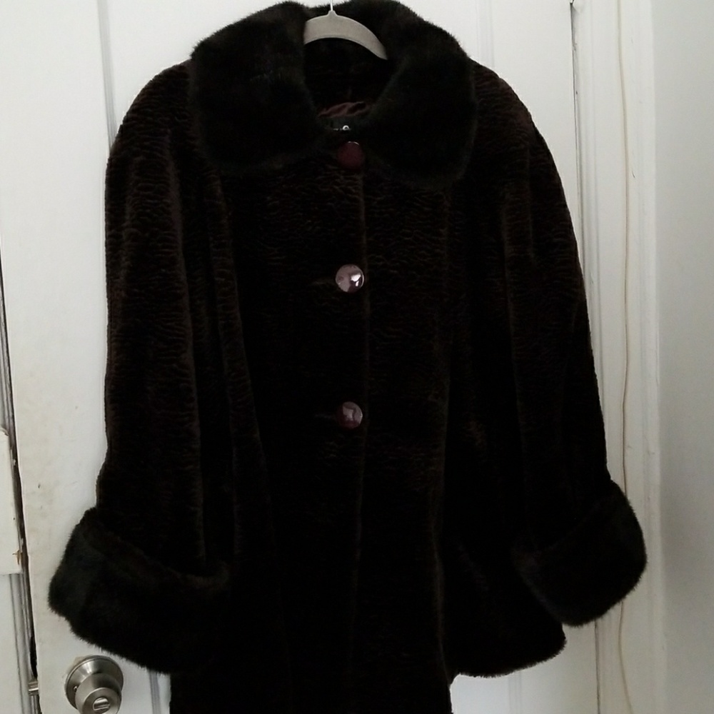 Brown faux fur luxury jacket